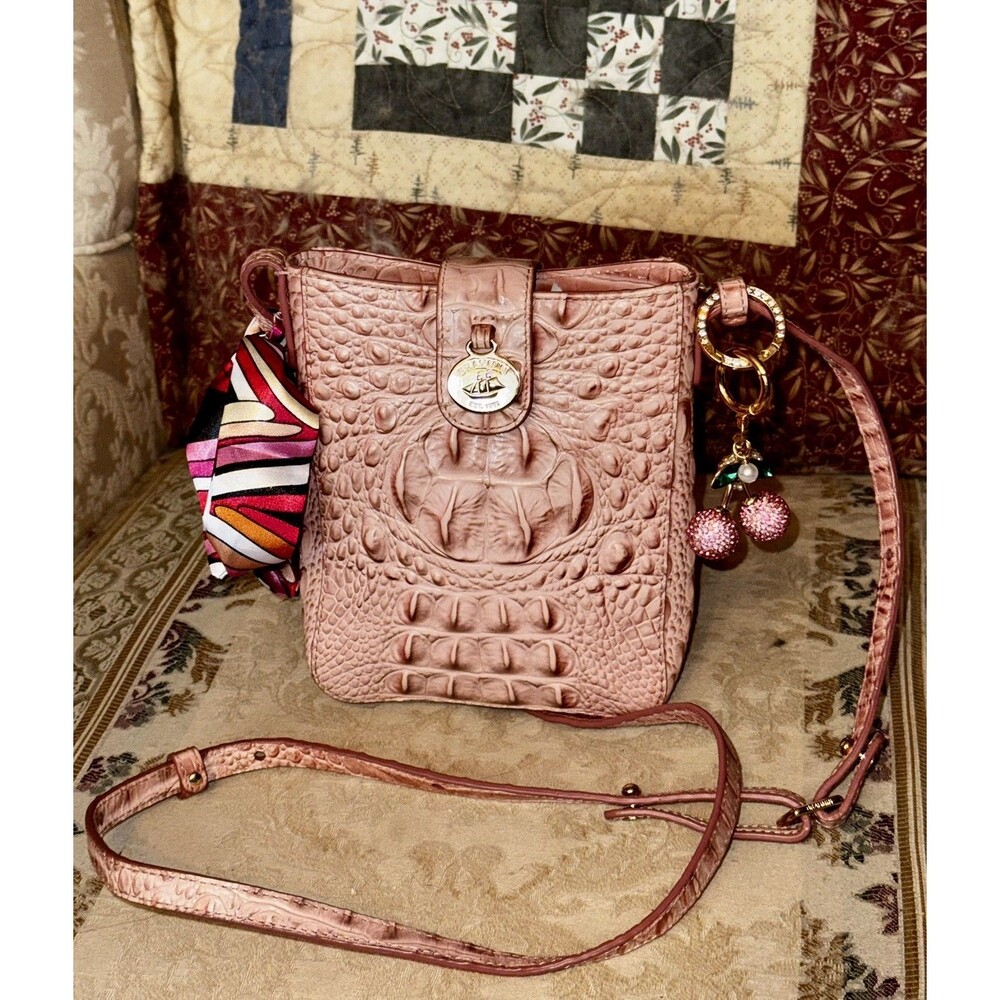 Brahmin Pink Marley Crossbody EUC